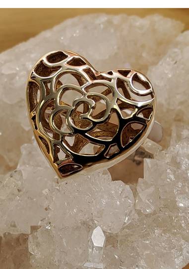 Sterling Silver Filagree Heart Ring image 0